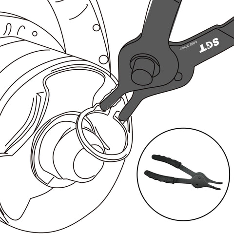 SGT Snap Ring Pliers 90° 5.6 in 0.05 in tip for small rings