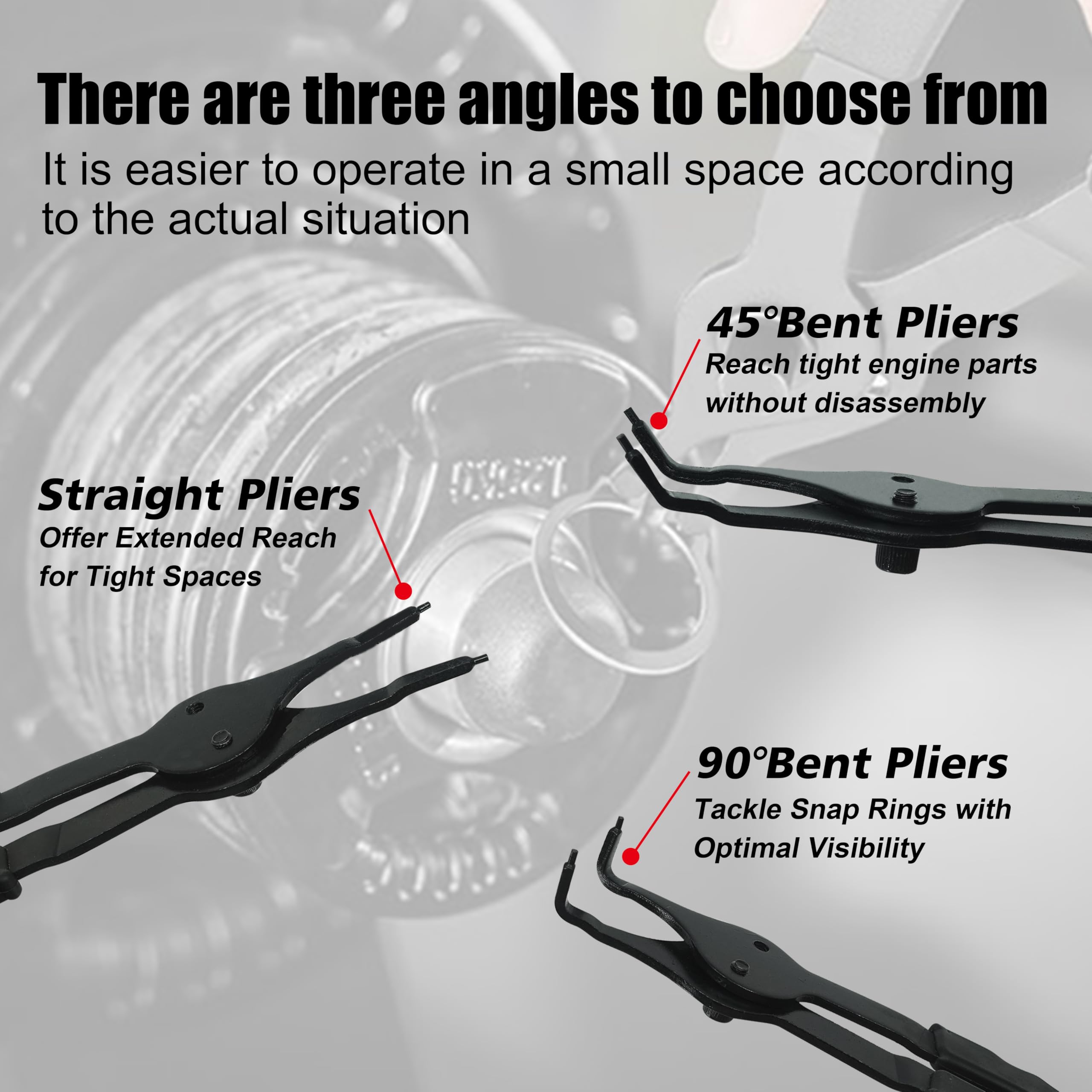 SGT Snap Ring Pliers straight 5.9 in 0.05 in tip for medium rings