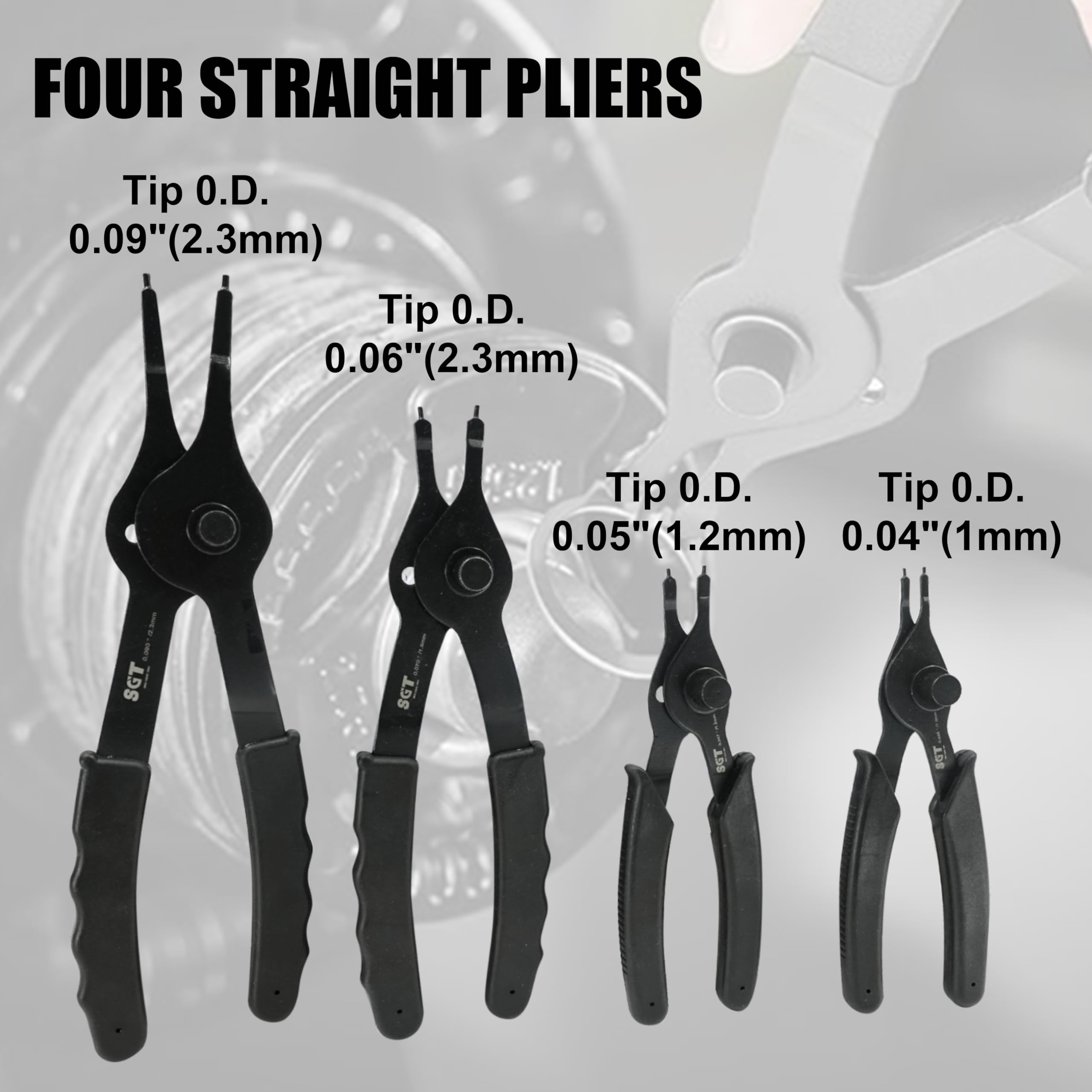 8 inch straight pliers ideal for space-limited ring work.