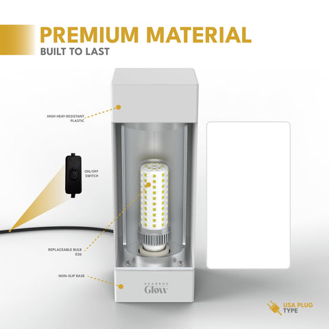 Shabbos Glow on-off switch with non-slip base for safe operation.