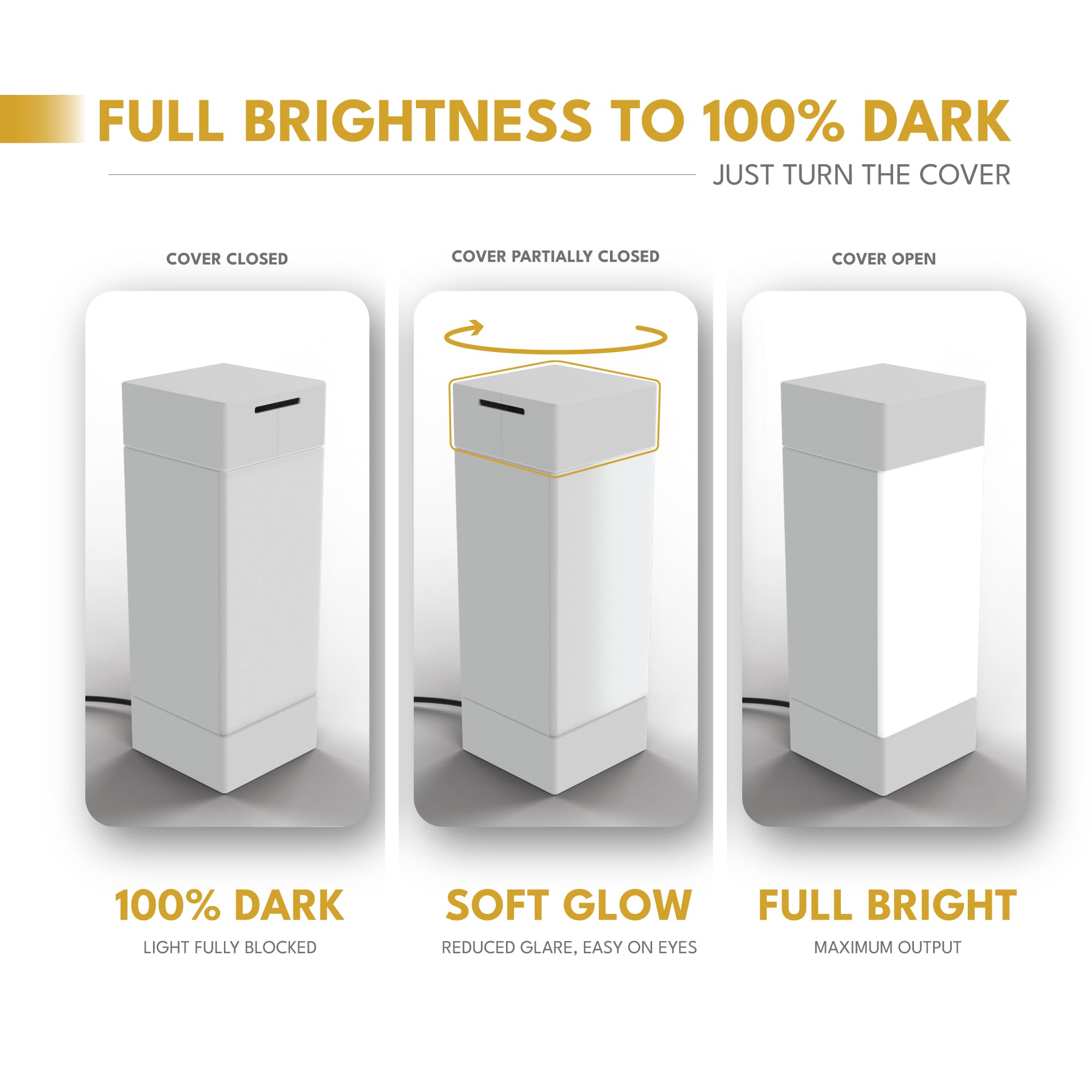 Shabbos Glow lamp shown in a white room complements modern décor.