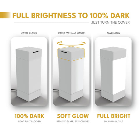 Shabbos Glow lamp shown in a white room complements modern décor.