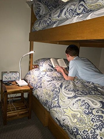 SHABBOSLITE LED Table Lamp White halachic-friendly shutter in use