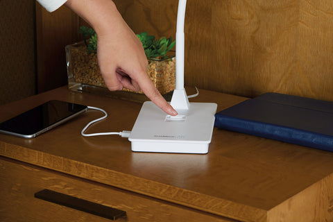 SHABBOSLITE LED Table Lamp White vanity or desk illumination