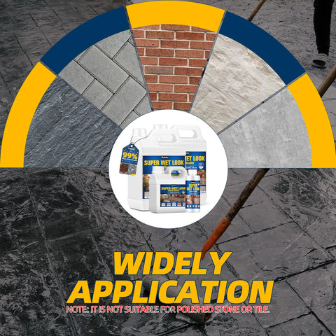 Shabebe Wet-Look Sealer patio before-after shows enhanced color depth.