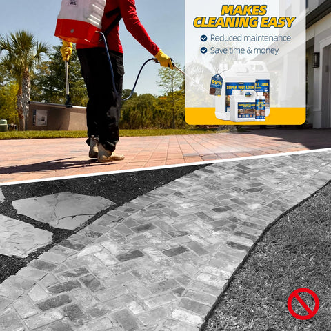 Shabebe Wet-Look Sealer spray demonstrates quick, even coverage on stone surfaces.