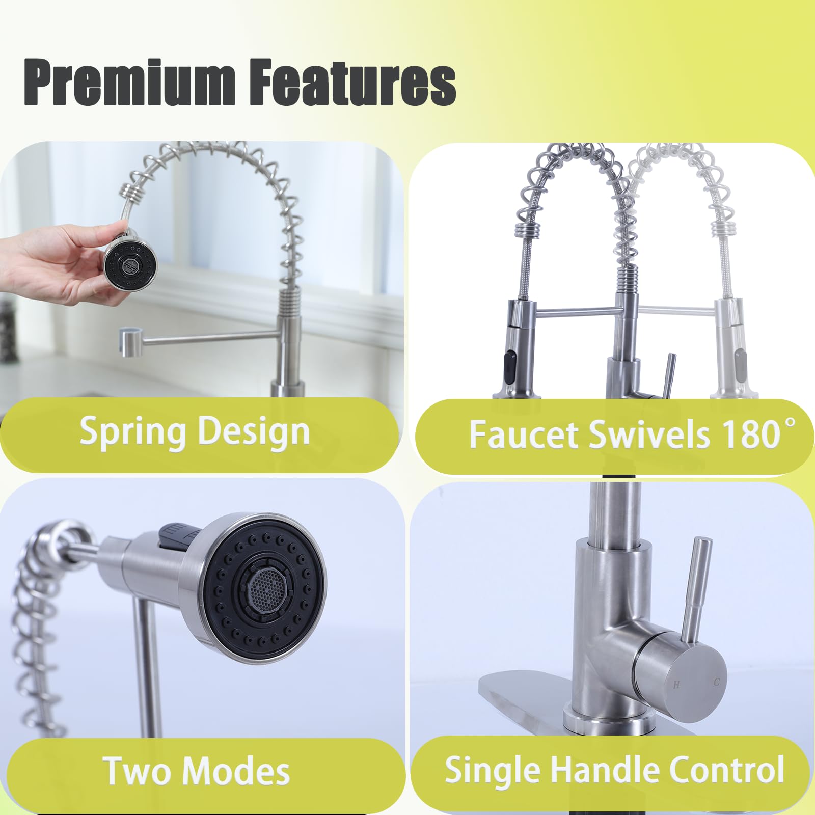 SHACO 360-degree swiveling spout enables full sink access.
