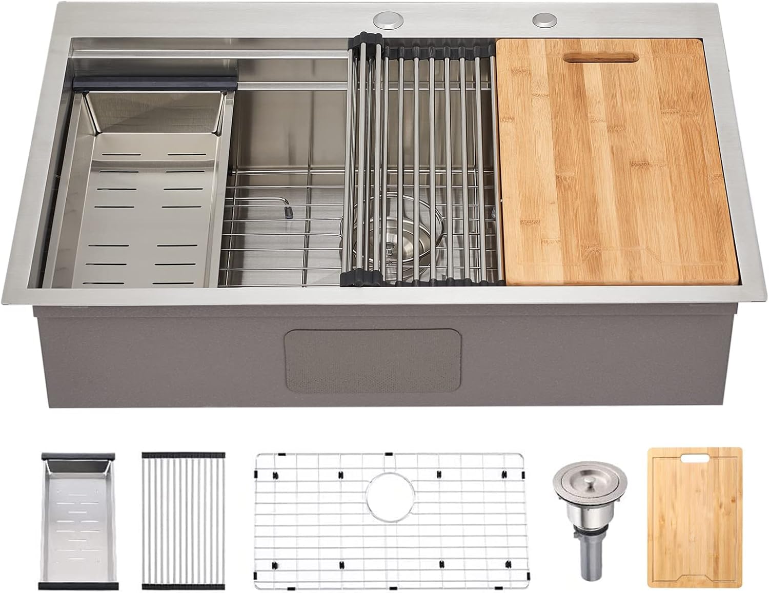 SHACO 9-inch deep bowl accommodates large pots and pans.