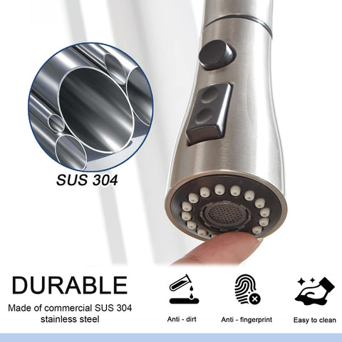 SHACO brushed nickel finish close-up shows durability and modern style