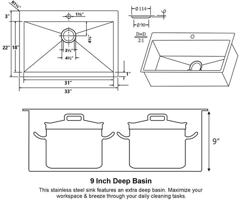 SHACO overmount design with quiet dampening for a peaceful kitchen.