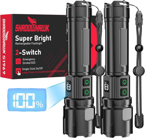 Shadowhawk flashlights beam up to 20000 lumens for bold outdoor visibility.
