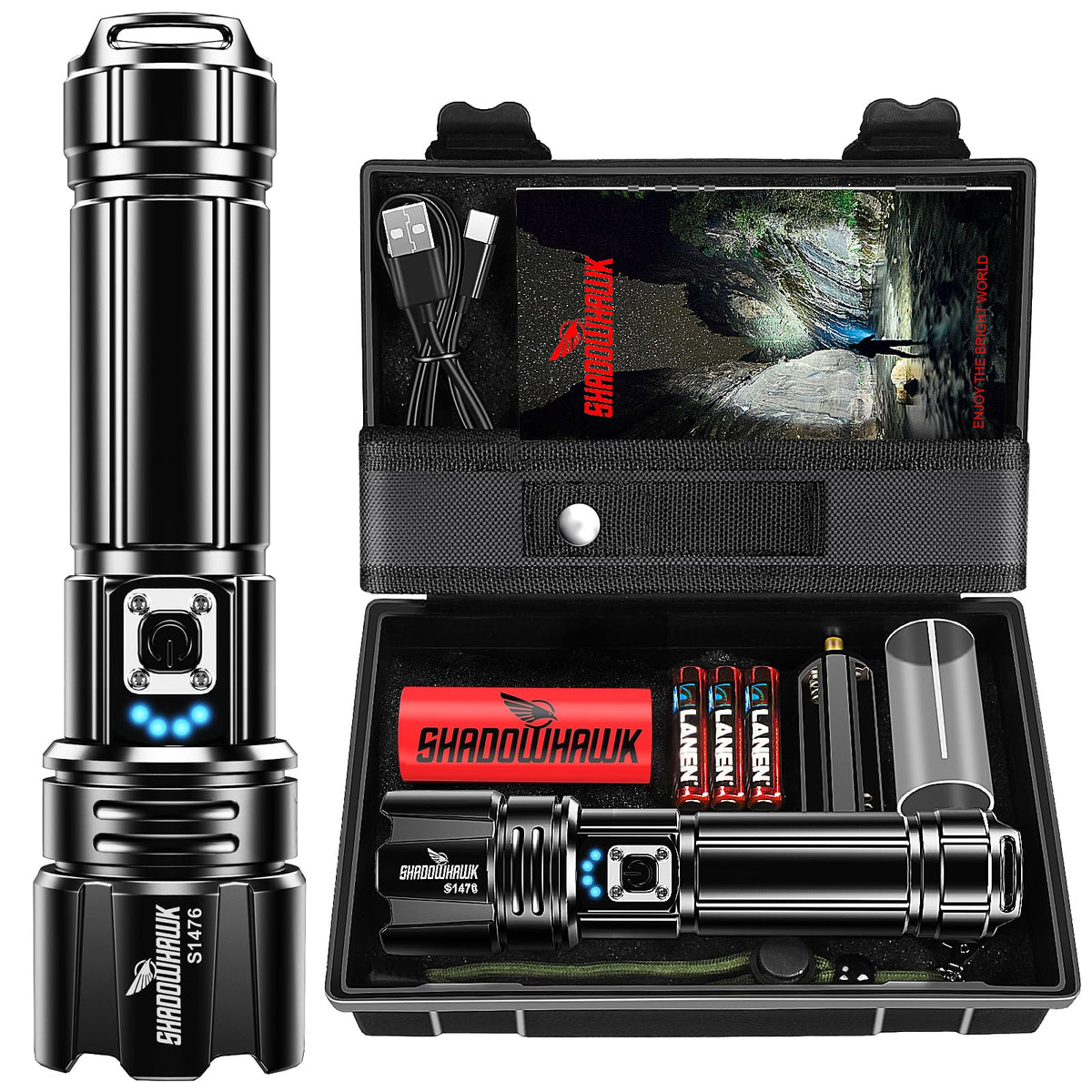 Shadowhawk S1476 front view showing compact rugged build for reliable night use.