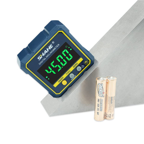 SHAHE digital angle gauge with magnetic base for stable bevel measurements