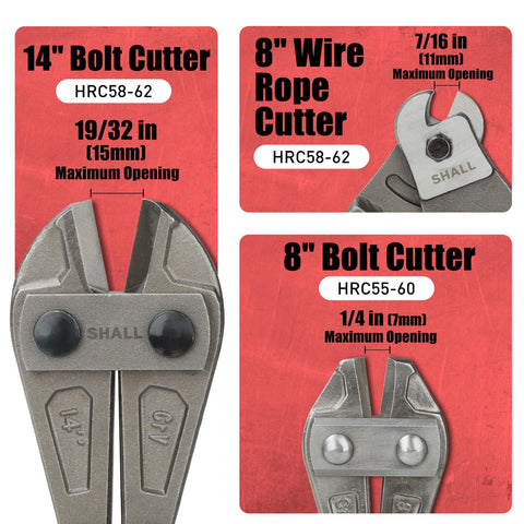 SHALL 14-inch bolt cutter in action cutting a metal lock