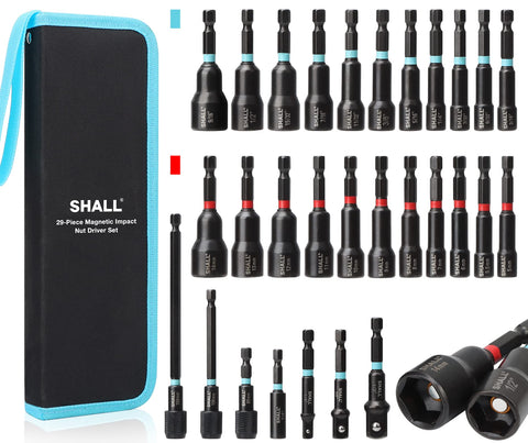 SHALL 29PCS magnetic nut driver set in box for organized, quick-access fastening.