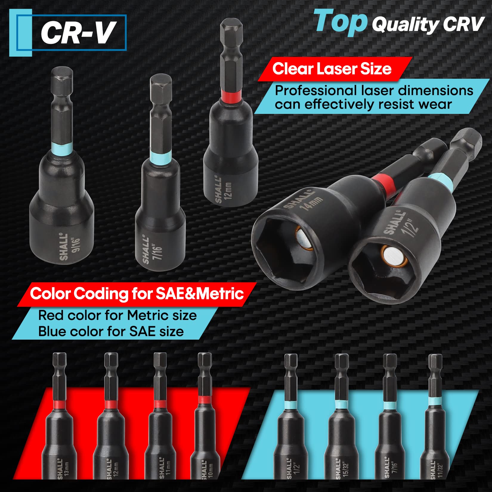 SHALL quick-release magnetic extension rods extend reach while keeping bits secure.