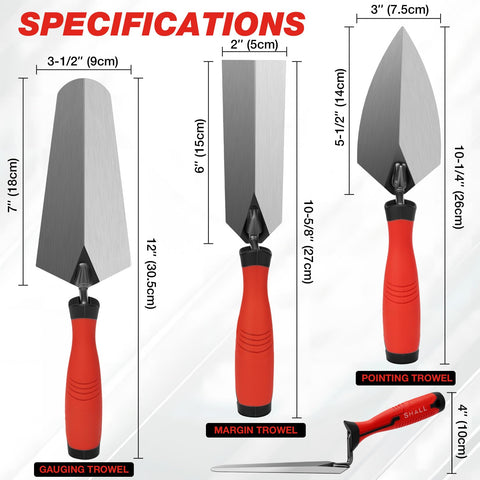 SHALL 6-inch margin trowel for smooth edge finishing in masonry