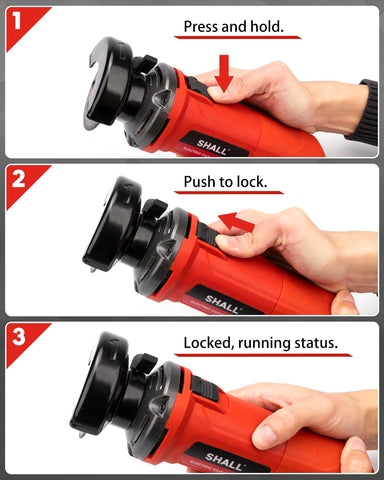SHALL 3inch cut-off tool arbor-wrench enables quick wheel changes.