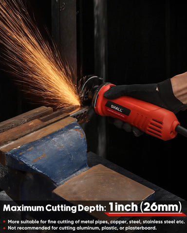 SHALL 3inch cut-off tool cutting wheel demonstrates fast, clean cuts on metal.