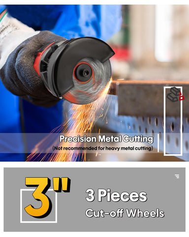 SHALL 3inch cut-off tool vent-dust-ejection keeps worksite cleaner during metal cutting.