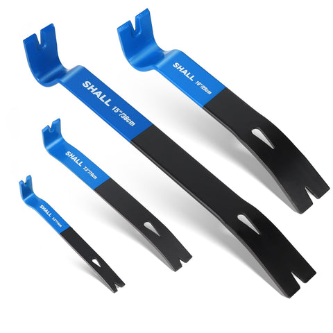 SHALL four-piece pry bar set displayed together for versatile home remodeling tasks