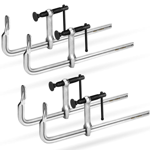 SHALL 4-pack 12-inch bar clamps set securing multiple pieces during assembly.