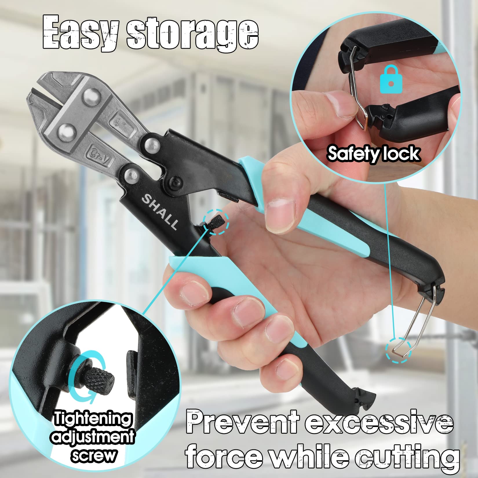 SHALL 8-inch wire rope cutter blades for sturdy steel rope.