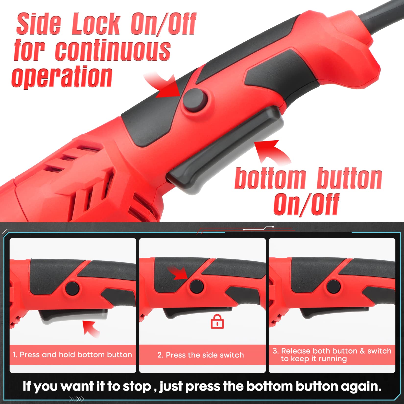SHALL angle grinder ergonomic two-position handle for comfortable grip