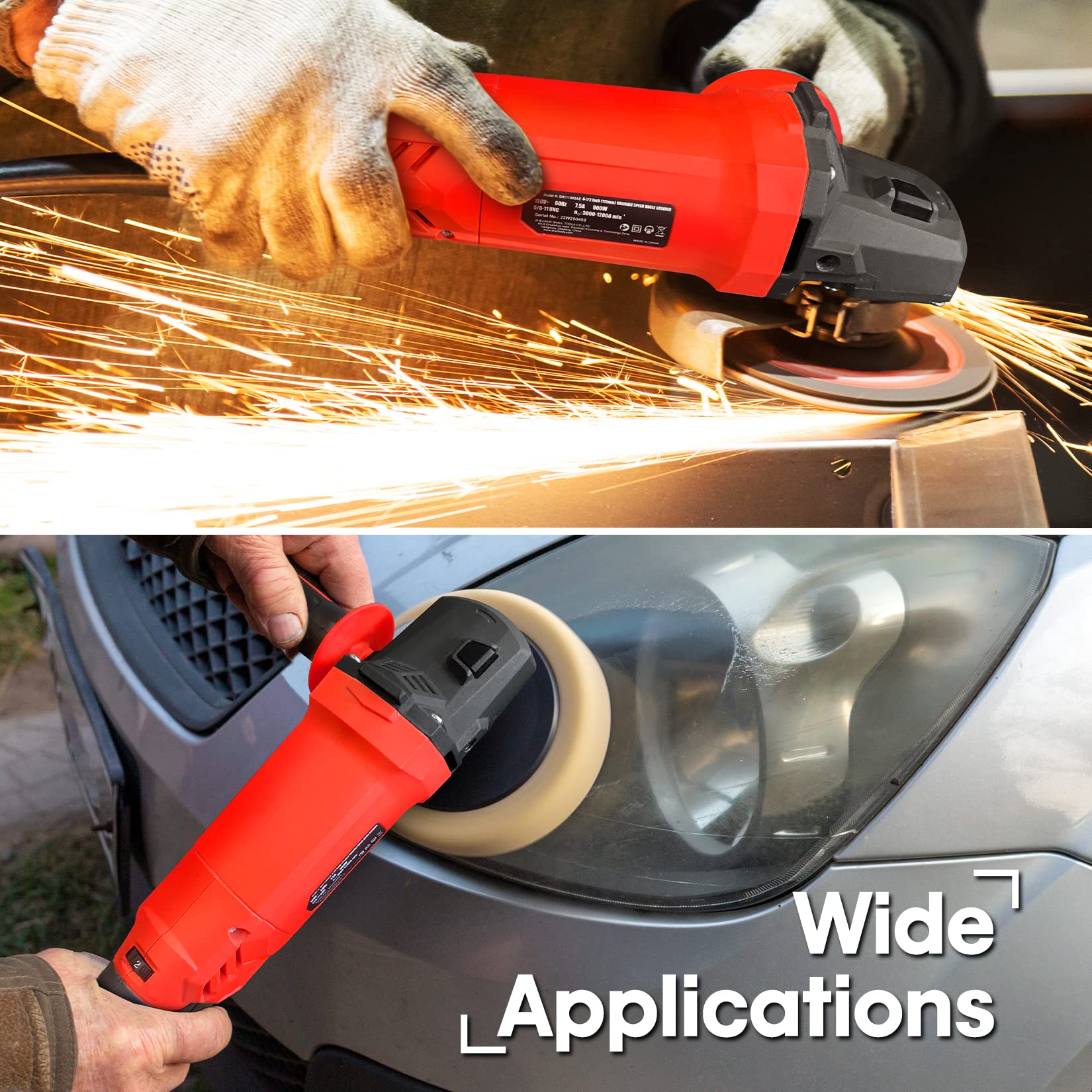 SHALL angle grinder package contents including guards and discs