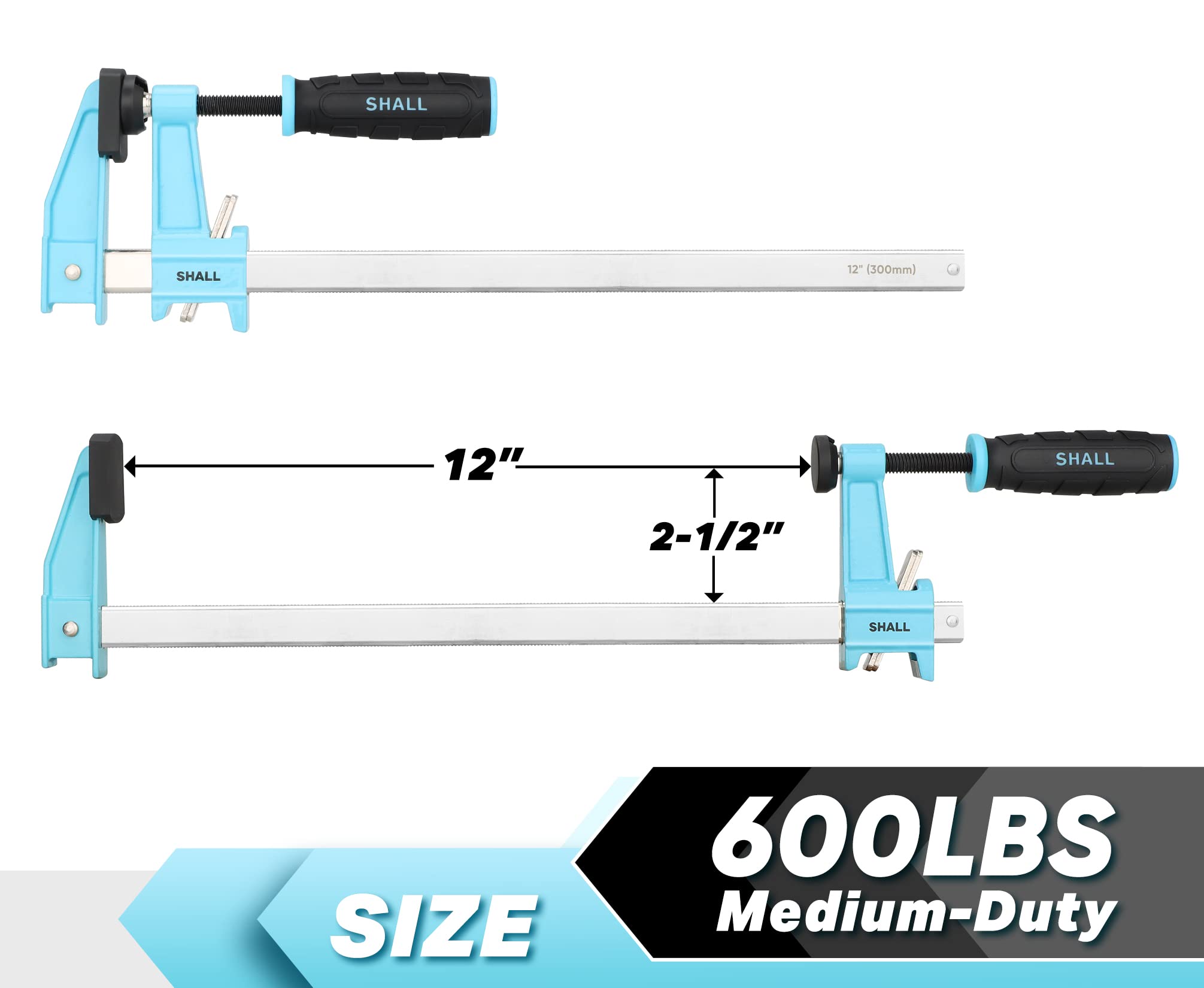 Shall quick-release latch on clamps speeds setup for quick workholding.