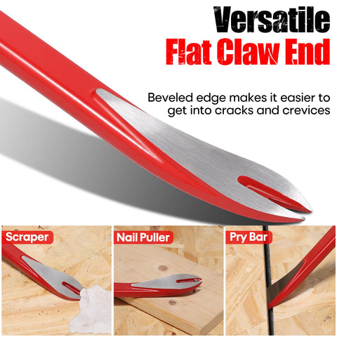 SHALL beveled-edge nail slot enables precise extraction and scraping