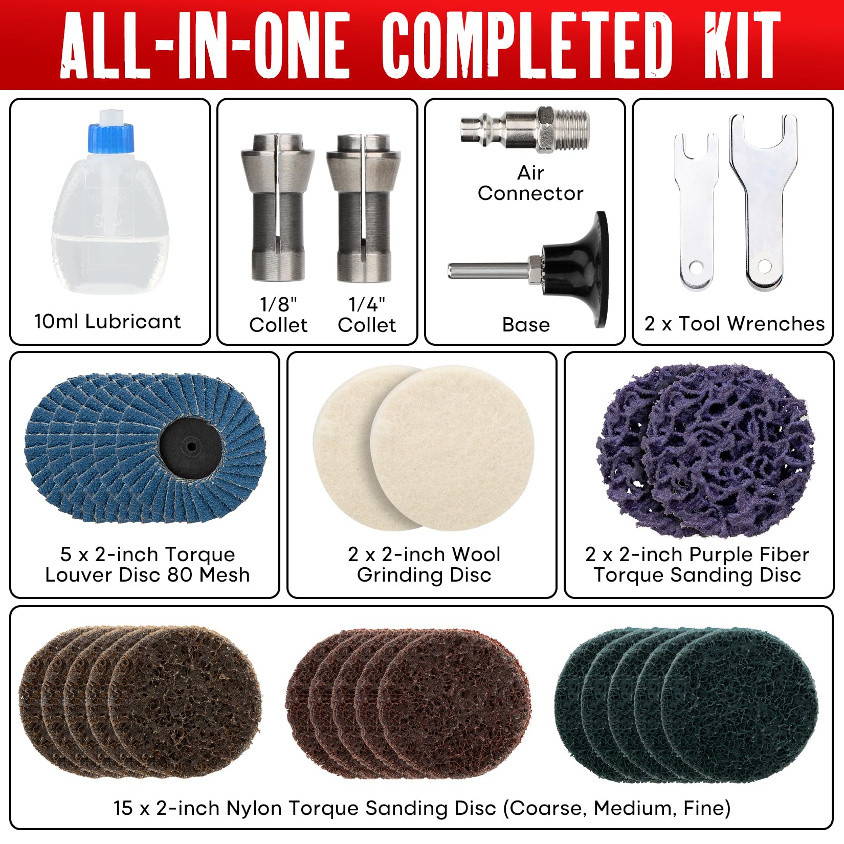 Shall die grinder with 14-inch and 18-inch collets for versatile bit changes