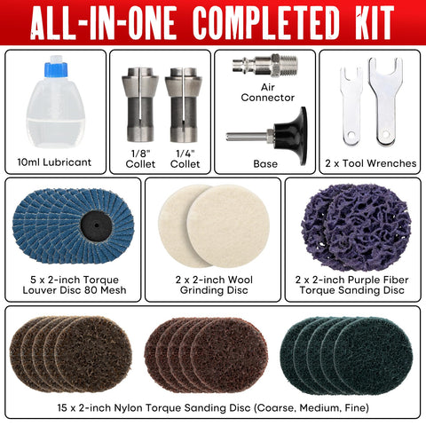 Shall die grinder with 14-inch and 18-inch collets for versatile bit changes