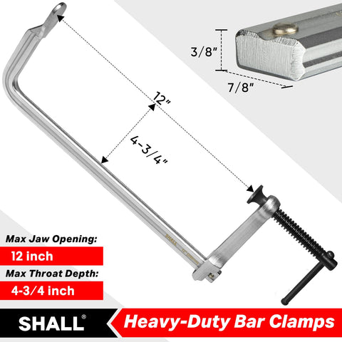 Shall drop forged steel bar clamps deliver high clamping force for metalwork