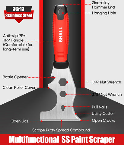 SHALL 10in taping knife helps cover larger seams with clean, flat results