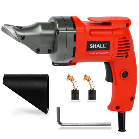 SHALL electric metal shear blade close-up showing precise, clean cuts.