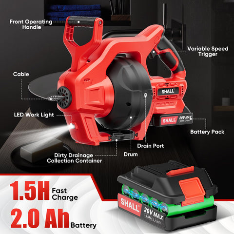 SHALL fast charger and 2Ah battery keep workflow efficient
