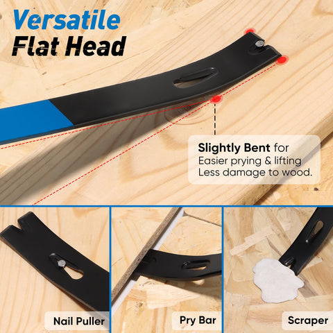 SHALL flat pry bar 10-inch for lifting a board