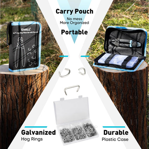 SHALL galvanized hog rings packaged in clear bags for easy access.