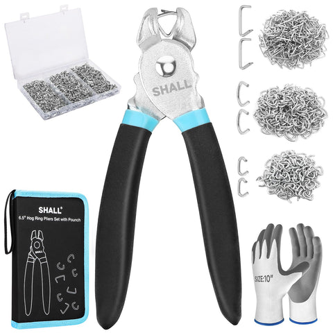 SHALL Hog Ring Pliers Kit for upholstery tasks and quick repairs.