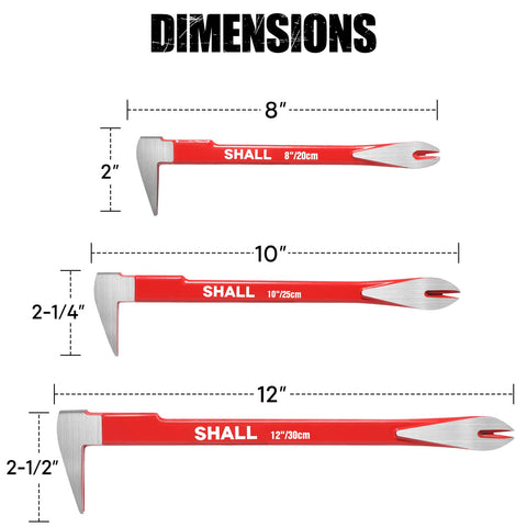 SHALL 10-inch nail puller with dual nail slots for nails removal