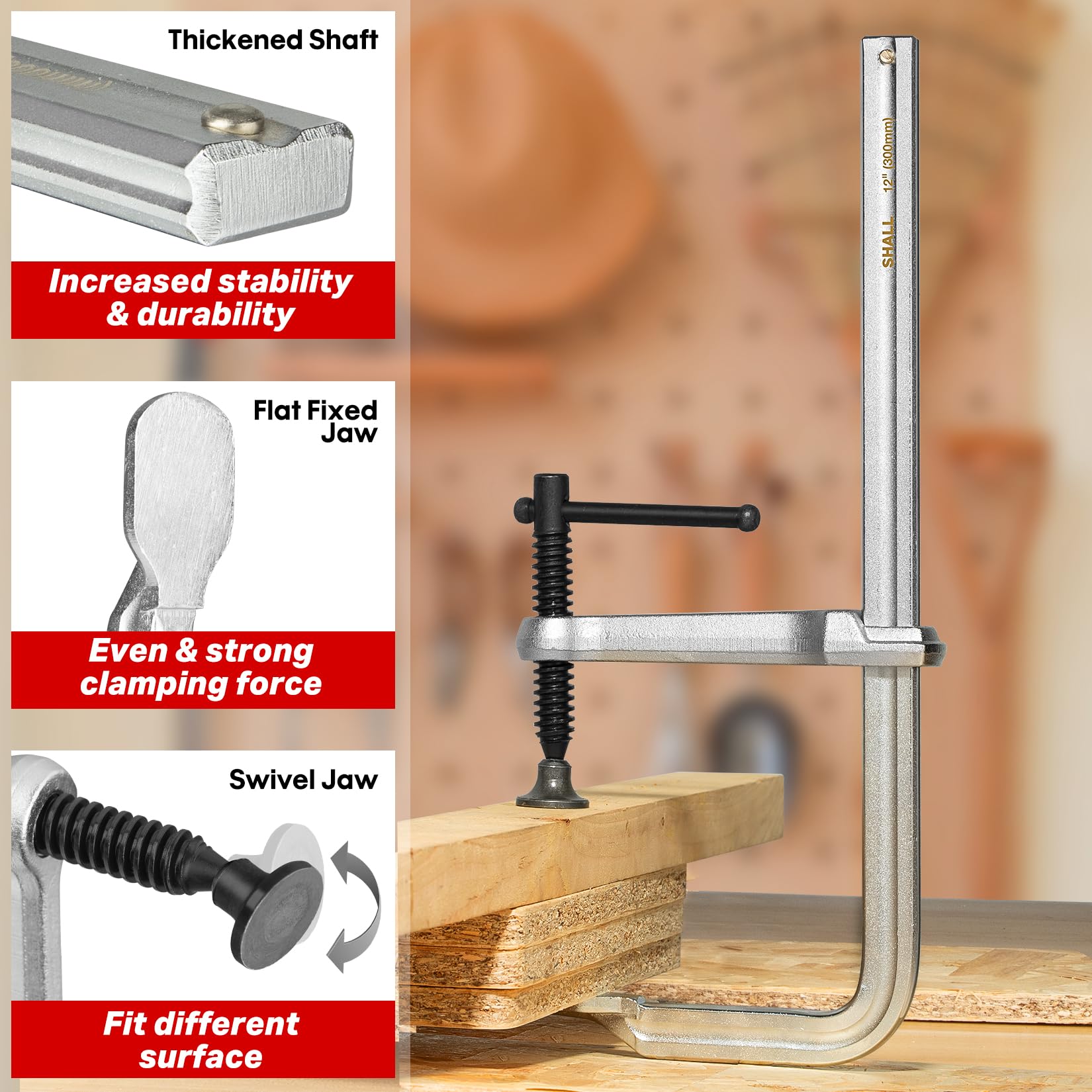 Shall nickel-plated surface resists corrosion in harsh work environments