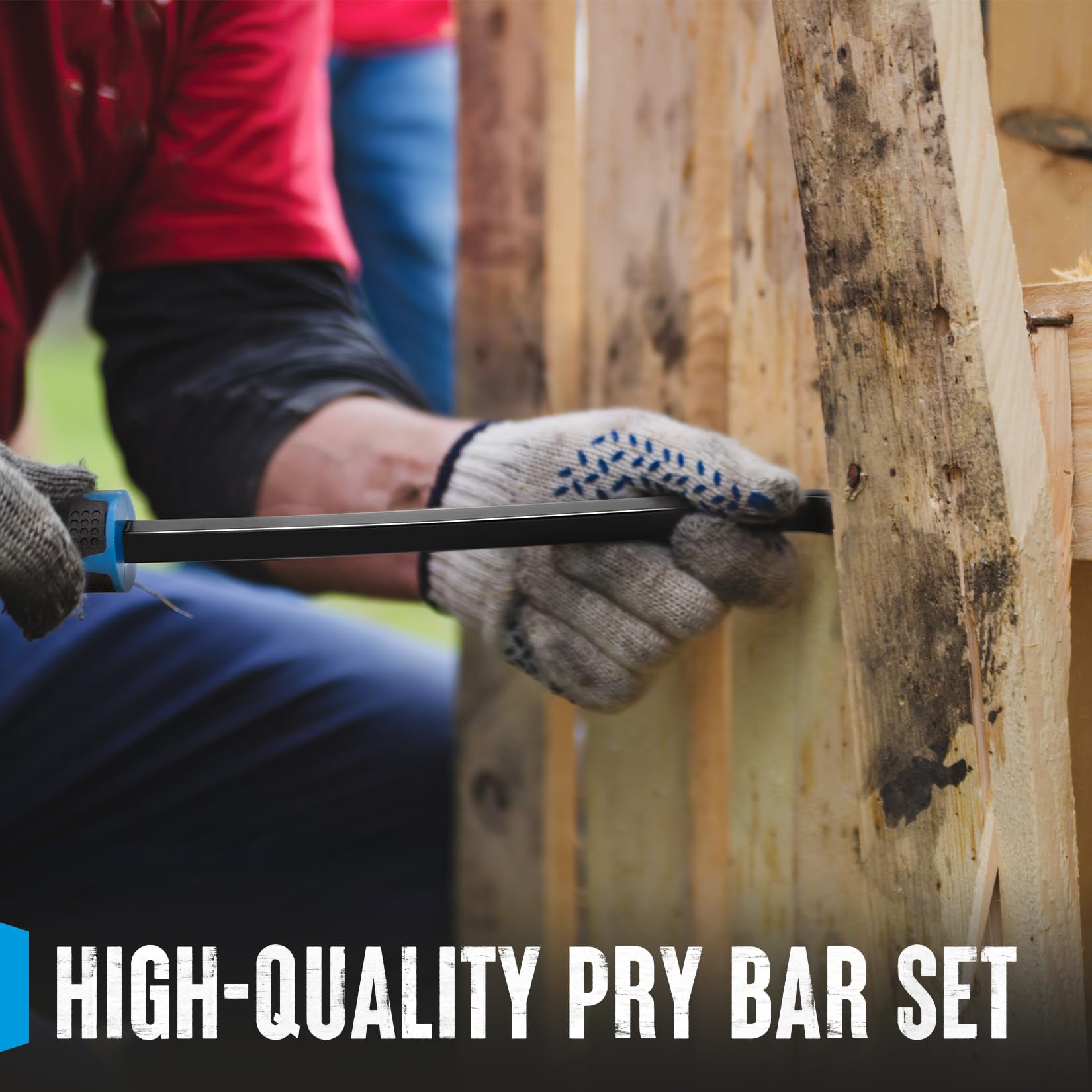 Shall 3-piece pry bars ideal for automotive, flooring, and furniture dismantling.