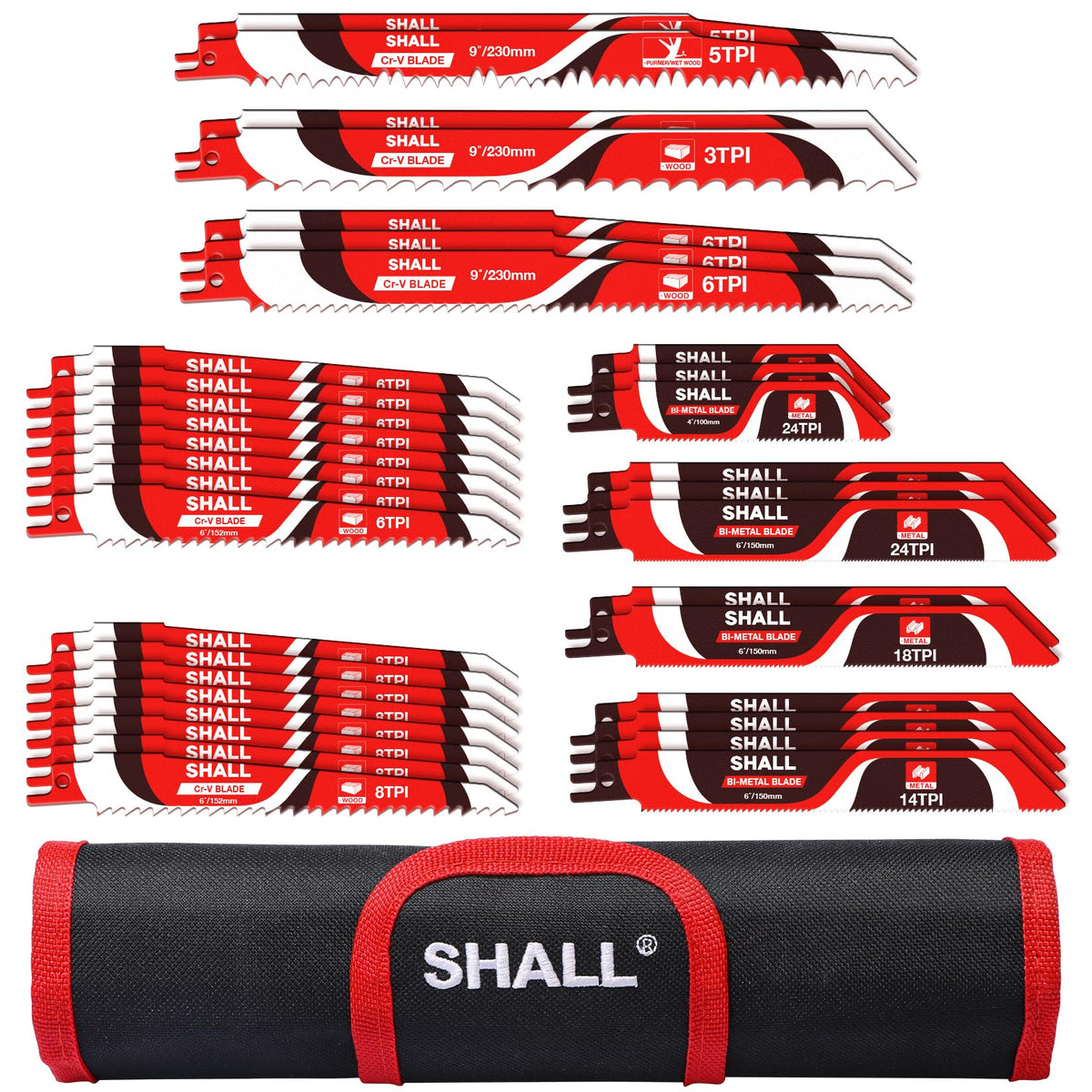 SHALL 34-piece blades for wood metal and plastic cuts with precision
