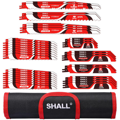 SHALL 34-piece blades for wood metal and plastic cuts with precision
