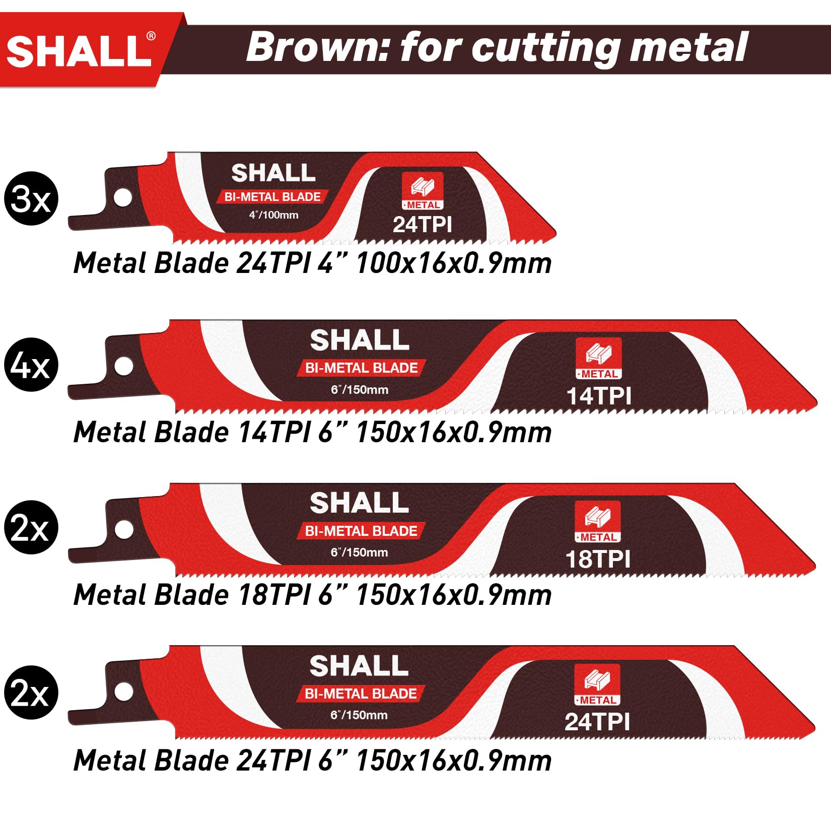 SHALL storage bag with blades organized for on site use