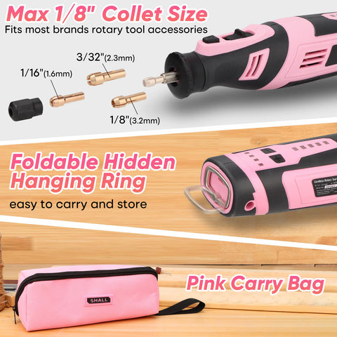 SHALL ergonomic pink design supports comfortable, one-handed operation.