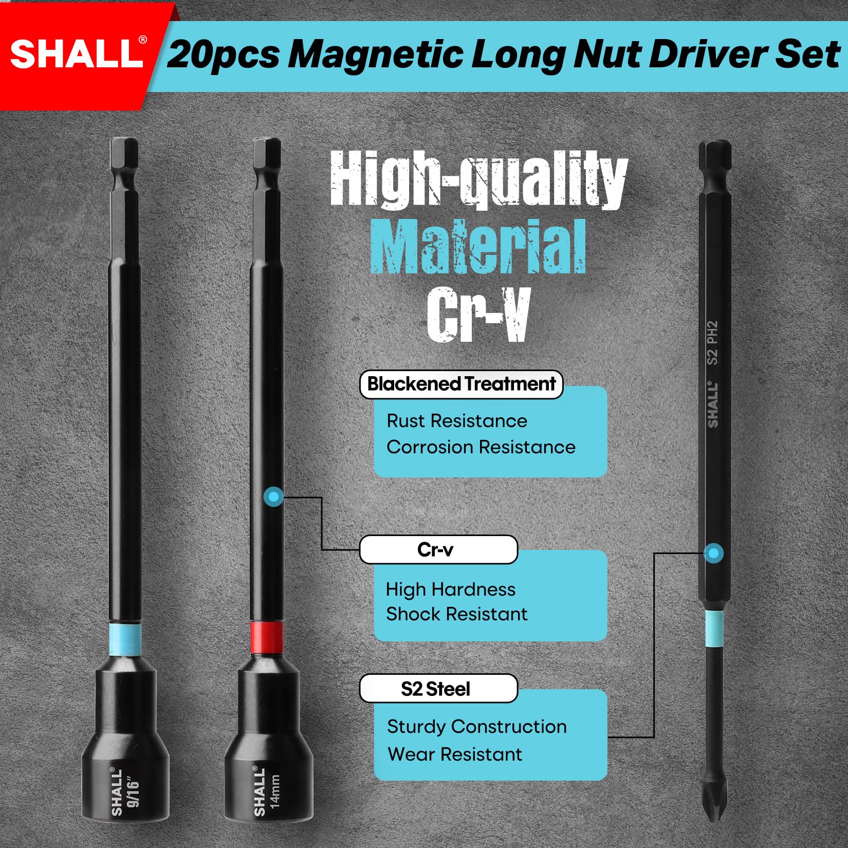 SHALL screwdriver bits PH1 PH2 SQ2 and T20 included in the kit