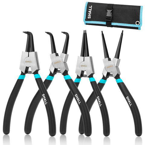 SHALL straight internal snap ring pliers for precise ring removal in tight spaces.
