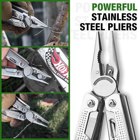 SHALL stainless steel construction provides durability for camping and DIY tasks.